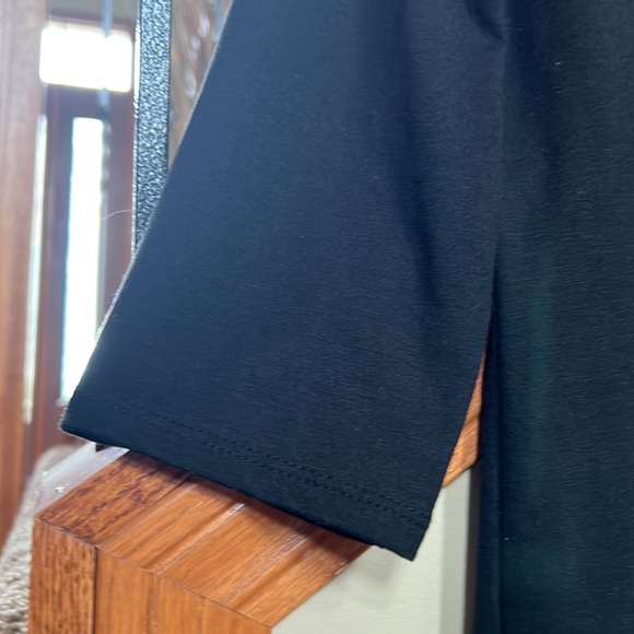 Black size medium 3/4length sleeve top from AB studio ruffle and tie neck - Picture 4 of 5